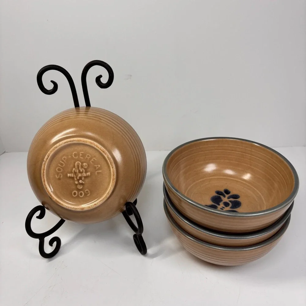 Pfaltzgraff Stoneware Soup Cereal Bowl 009 Cottage core Pattern Vintage Set of 4
